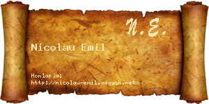 Nicolau Emil névjegykártya