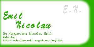 emil nicolau business card